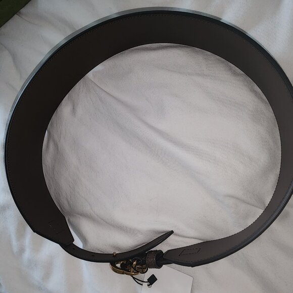100 % Authentic Gucci Brown GG Canvas and Leather Buckle Wide Waist Belt 85CM - Picture 7 of 11